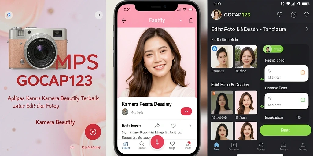 Antarmuka GOCAP123 yang ramah pengguna untuk editing foto.